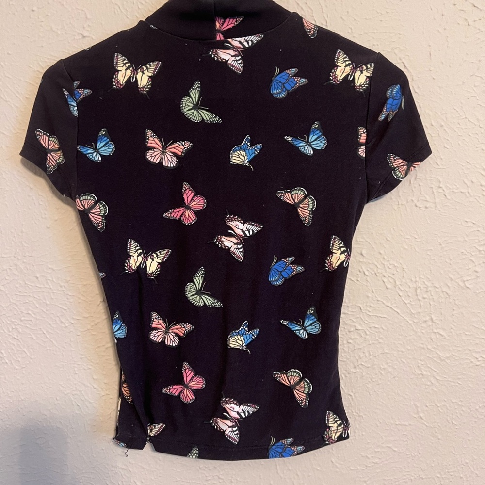 Rue 21 | Butterfly Print Black Top 🦋✨ - Picture 5 of 6